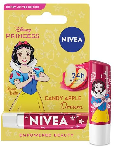 NIVEA Disney Princess Snow White Limited Edition Dream Candy Apple Lip Balm (4.8g), Unique Disney Princess Inspired Lip Balm for Kids, Contains Moisturising Shea Butter for 24 Hour Moisture