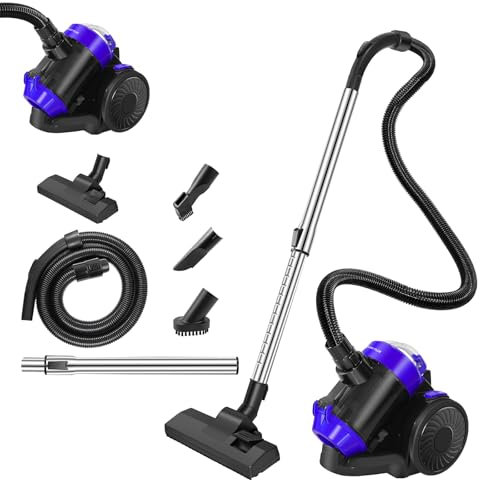 Yiyai 1000 Watt Zyklon Staubsauger | Beutellos, Handlich, HEPA Filter, Turbobürste, 1,5L Staubbehälter, blauer Kanisterstaubsauger mit Düsensatz für Boden, Wohnzimmer, Küche, Auto und Multiszenen