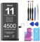 Batterie pour iPhone 11, 4500mAh Batterie de Remplacement Lithium Li-ION Haute Capacité, Batterie Interne pour iPhone 11 pour modèle A2111, A2221, A2223 avec Kit d'Outils de Remplacement