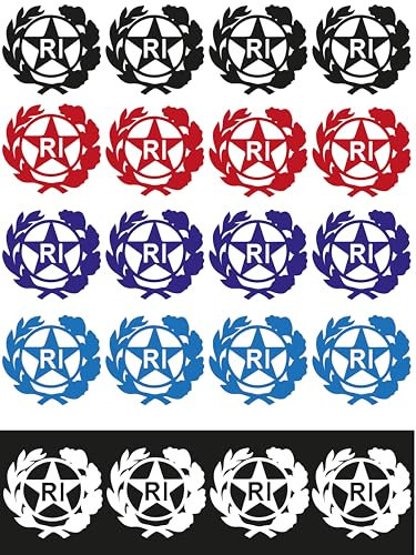 StampaGenerale® - Bollino Adesivo per Targa Auto e Moto con Stemma Logo RI in PVC Resistente e Impermeabile Facile da Applicare Ideale per Restauri (13x13 mm) (2, Blu)