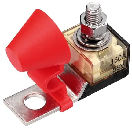 sourcing map 150A 58V DC Marine Rated Battery Fuse and Terminal Block, with 1-way Waterproof Battery Fuse for the Circuit Protection of Automobiles Ships