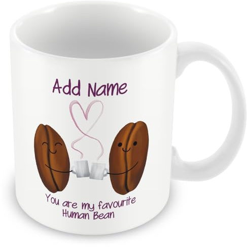 MUGGZ - Personalised - Mug - My Favourite Human Bean – Gift Mug for Couples Friends Birthday Anniversary Valentines