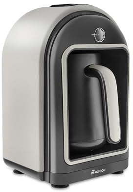 KARACA Hatır Turkish Coffee Maker, 5 Cup Turkish Coffee Maker with Ember Mode, Automatic Temperature Control, Overflow Protection, Acoustic and Visual Warnings, Cream