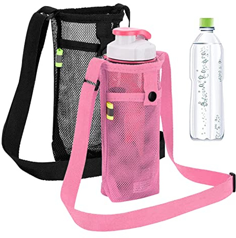 Hperu 2Pcs Water Bottle Holder with Adjustable Shoulder Strap, Beach Water Bottle Sling & Dog Carrier for Sports, Hiking, Camping - Carrier