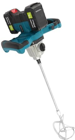Mezclador de mortero con batería, 1200 W, sin escobillas, mezclador de mortero de color, mezclador de hormigón, 21 V, sin escobillas, 0-580 rpm, 2 niveles ajustables, mezclador industrial