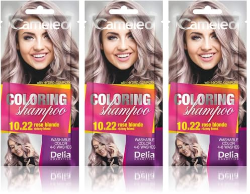 Cameleo - Champú para tintes - Rose Blonde - refresca el color de forma rápida y sencilla - sin amoniaco ni oxidantes - Champú en bolsa - 40 ml (Paquete de 3)