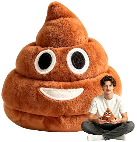 Mineup Poop Plush Pillow, 12cm Lustiges Kackhaufen Kissen mit 7+ verschiedenen Furzgeräuschen, Poop Plüsch Kissen für Haustiere, Kinder und Erwachsene, Geschenke für Kinder und Freunde