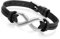 Cupimatch Leder Damen Herren Armband, Retro Infinity Unendlichkeit Lieben Zeichen Armreifen, 23cm Verstellbaren Größen, schwarz silber