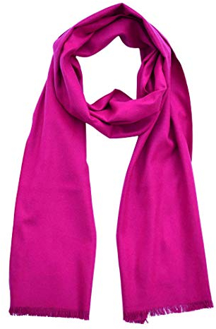 SEABRIGHT Schal 100% Seide Seidenflanell Seidenschal Flauschig Warm Dick SC-S-SS-1804-1 Uni-Farbe Pink