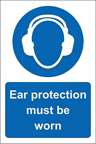 Ear protection must be worn safety sign - 1.2mm Rigid plastic 300mm x 200mm