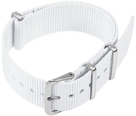 Archer Watch Straps Laco Uhr Nylons Uhrband 20mm Schnellverschluss Uhrband 22mm Uhr Armband 22mm Nylonband Nylon-uhrenarmband Wasserdicht Weiß