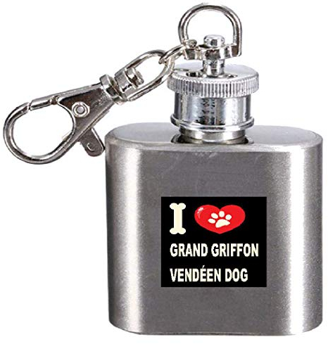 I Love My Dog Petaca grabada de 1 onza Grand Griffon Vendéen