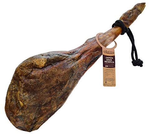 aBeiou. Serrano SCHINKEN GRAN RESERVA DUROC PREMIUM. Reifung mehr als 24-25 Monate (vakuumverpackter Schinken), hergestellt in Guijuelo (SALAMANCA-Spanien). Produkt der Iberischen Halbinsel.