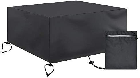 ValueHall Housse de Protection pour brasero Oxford 420D Housse pour Foyer Carré D'extérieur Couverture de Gril Anti-UV Imperméable Housse de Protection V1C06 (115 x 115 x 65 cm)