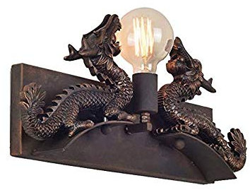 GYZLZZB Wall Lamp Dragon Wall Lights Gargoyle Dragon Wall Lamp Vintage Iron Sconce E27 Wall Decoration Aisle Corridor Living Room Restaurant Bar Hotel Cafe Bedroom