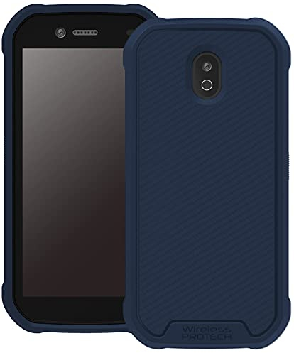 Wireless ProTech Flex Skin TPU Case kompatibel mit CAT S42 Slim Protective Flex Skin Rugged Case with Drop Protection for CAT S42 Phone (Navy Blue)
