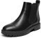 DREAM PAIRS Stivali Chelsea da Donna Stivaletti Donna alla Caviglia con Tacco Grosso Stivaletti Pelle PU Stivali Fashion Classici da Donna,Size 36,Nero/Pu,DAB213