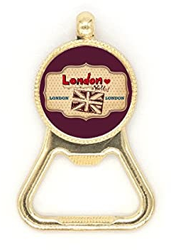UK London Union Jack Stamp Beer Bottle Cap Opener Stainless Steel Key Chain