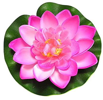 Anawakia 5 Stück Künstliche Pflanzen Teichpflanzen Lotus künstliche lotusblüte Lotusblatt Seerose künstliche Blumen Wasserlilie Schwimmend Lotusblüte Simulation Seerose 10 cm (Rosa)