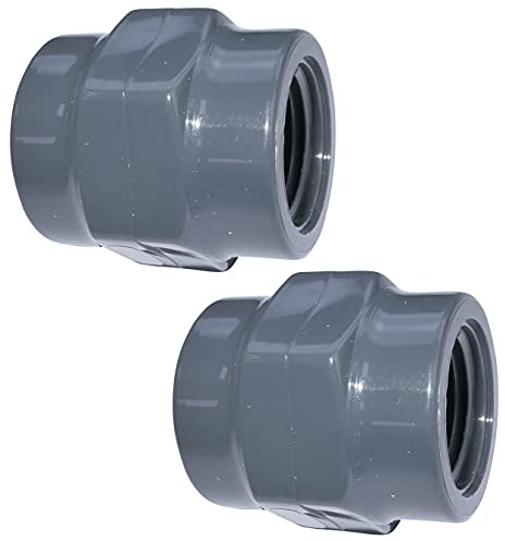 AERZETIX - C51997 - Satz von 2 Gewindemuffe 1/2''x1/2'' - aus kunststoff weiblich-weiblich zum einschrauben - gerader druckanschluss für schläuche 16 bar