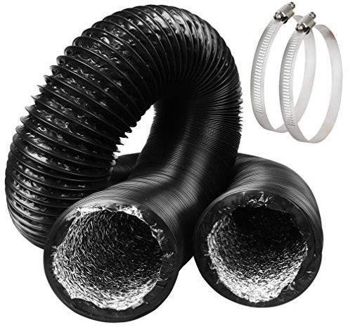 Omont Manguera para secadora de 5 pies de 100 mm con 2 abrazaderas, kit flexible de ventilación para secadora de 4 pulgadas, tubo de aluminio para secadora, cocina
