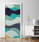 MyMaxxi - Tür bekleben mit Türtapete Türposter Türfolie Selbstklebend 90x200 blau Gold minimalistische Wellen - Tür verschönern Türaufkleber Türklebefolie Meer Unterwasser blau