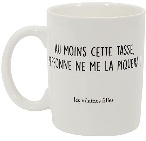 Les Vilaines Filles 41-VF-024 Mug 3D Chewing-gum Au moins cette tasse Personne ne me la piquera Blanc Céramique D8 x H10 cm