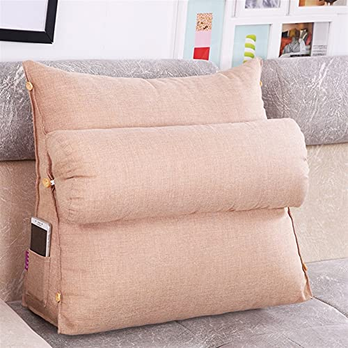 Keilkissen Komfort weiches Bett Rest Reading Kissen Big Wedge Erwachsene Rückenlehne Lounge Sofa Kissen Back Support Kissen für Bett Sitzen 218 (Color : Light pink)