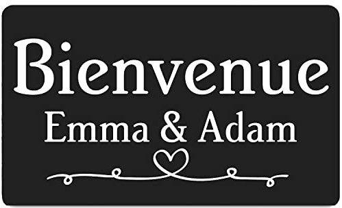 Ferocity Paillasson pour l'Intérieur et l'Extérieur Devant la Porte, dans la Maison, avec la Voiture Motif Bois Bienvenue Noir [140]