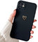 ZUKKASHAN Compatible with iphone 11 Case for Women Girls 6.1-Inch, Soft Liquid Silicone Bronzing Love- Heart Pattern Slim Thin TPU Shockproof Case for iphone 11 (Black)