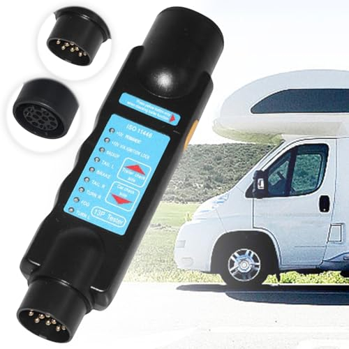 Mitening Testeur Remorque 13 Broches, 12V Testeur Prise Remorque 13 Broches, Testeur Prise Remorque, pour Caravanes, Camions, Remorques, Voitures, Tracteurs, Caravanes