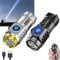 German Three-Eyed Monster Mini Flashlight - Super Power Thumb Light, Multi-Functional Pen Clip Design, High Lumen Rechargeable Waterproof Steel (2Pcs-a)