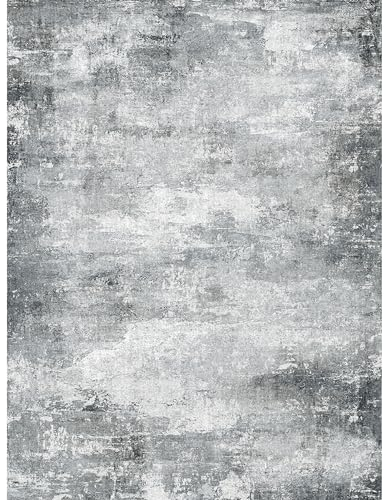 PONY DANCE Tappeto Salotto Moderno 120x160 cm Lavabile in Lavatrice Antiscivolo Decorazione Tappeto Pelo Corto Camera da Letto e Soggiorno Morbido, Grigio
