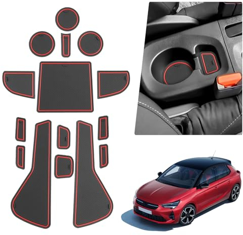 BIBIBO Gummimatten Antirutschmatten kompatibel mit Opel Corsa F 2020-2024, Gummi-Automatten, Opel Corsa F Auto Matten, Anti-Rutsch-Matte, Aufbewahrungsbox rutschfeste Matten (Manuelle Bremse)