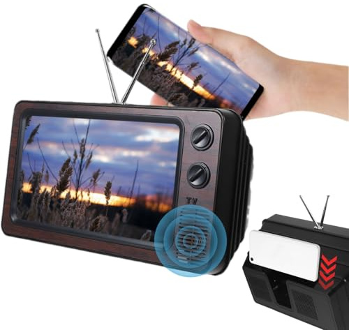 jojofuny TV-Verstärker, TV-Gerät, Bildschirmlupe für Smartphone, Handy-Zubehör, Vintage-Holzlupe für Handy, Video, intelligentes PP, faltbares Werkzeug, Handy, Vergrößerung