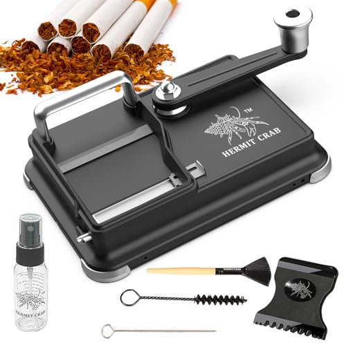 HERMIT CRAB Roman footZigarettenrollmaschine, manuelle Zigaretten, Tabak-Injektor, 8 mm Durchmesser, 80–100 mm Länge, Schwarz