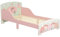 ZONEKIZ Lit pour Enfant lit au Sol Enfant 3-6 Ans avec barrières de sécurité et Motifs dim. 77 x 143 x 60 cm sommier à Lattes Inclus - Rose