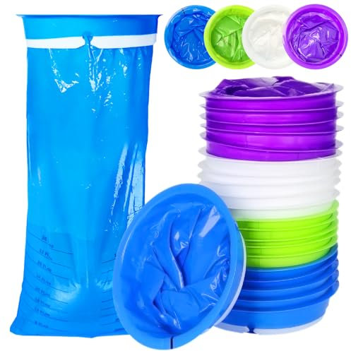 YSWOVUO 20 Stück Spuckbeutel mit Ring 1000ml, Hochdichte Brechbeutel mit Mundstück, Kotztüten Auto für Kinder Erwachsene Schwangere Reiseübelkeit bei Übelkeit & Erbrechen