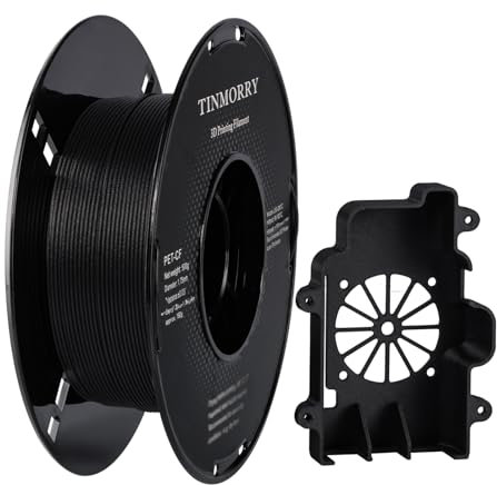 Kohlefaser PET Filament 1.75mm, TINMORRY PET-CF 3D Druck Filament mit außergewöhnlicher thermischer Beständigkeit und mechanischen Eigenschaften, 500 G 1 Spule, Matt Schwarz