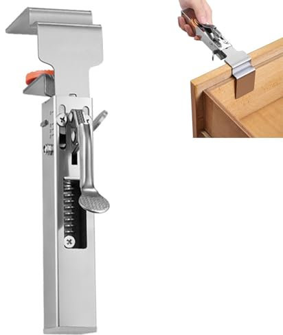 Adjustable Drawer Fixing Clamp, Drawer Front Installation Clamps, Universal Cabinet Installation Clamps, Heavy Duty Drawer Fixing Clip, Stainless Steel Stable Furniture Woodworking Jig for Carpenter