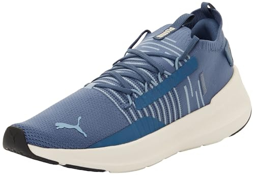 Puma Unisex Softride Symmetry Fuzion Ls Road Running Shoe, Dark Indigo Cool Blue Alpine Snow, 40.5 EU