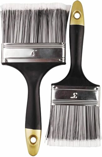 2 Pack 3 4 Paint Brushes, Gives A Great Finish with all Paints, Great for Walls and Ceilings, Ideal for Cutting in and Painting Large Areas Fence Brush Paint Decking Brush Set