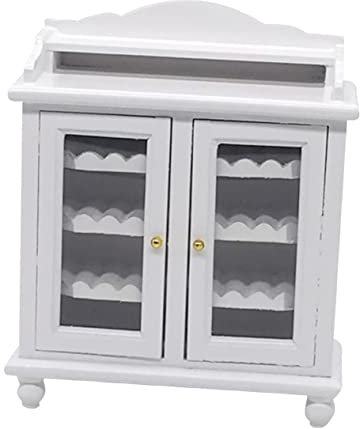 JOINPAYA Puppenhausdekoration Mini-hausmöbel- Modell Weinschrank Selber Machen Schrankmodell Selber Bauen Winziger Schrank Lebensmitteldekor Miniatur-puppenmöbel Mini-Puppen Weiß Holz