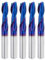 sourcing map 5pcs Spiral Router Bit, 6mm Cut Dia. Up Cut 2 Flute AITIN Coated Solid Carbide End Mill with 6mm Shank for CNC Wood Carving Engraving, 22mm Cut Length, Blue Nano Coating