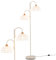 GOPLUS Stehlampe Wohnzimmer, Stehleuchte mit 2 Lampenschirmen aus geflochtenem Hanfseil, 350° drehbare Standleuchte mit Fußschalter, 155cm Standlampe Modern, E27-Fassung