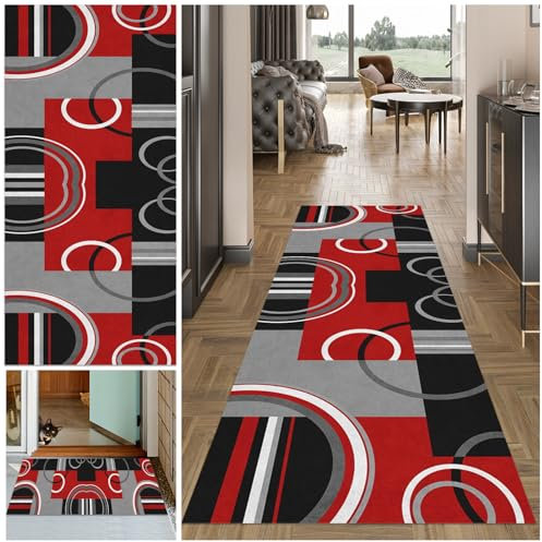Alfombra Cocina Lavable Antideslizante Alfombra Larga para Pasillo Alfombra Comedor Pasillo Alfombras de área Felpudo Alfombra Corredor Pasillo para Entrada Lavanderia Salón Dormitorio60 x 350 cm