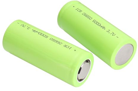 DUBEI Batería De Respaldo De Alto Rendimiento De 5000 mAh, Batería Recargable De Iones De Litio, Alta Capacidad con Protecciones Inteligentes, para Linternas LED, 2 Pcs