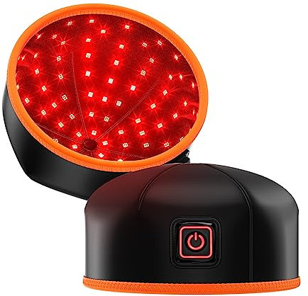 Haarausfallbehandlung mit rotem & Infrarot-Licht – LED-Therapie-Kappe zur Förderung des Haarwachstums, 102 Lichtperlen, Entspannung und Schlafhilfe