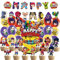 Brwl Str - Set di 44 decorazioni per feste di compleanno, decorazione per bambini, decorazione per torte, ghirlanda di compleanno, palloncini perfetti per feste di compleanno per bambini e ragazze