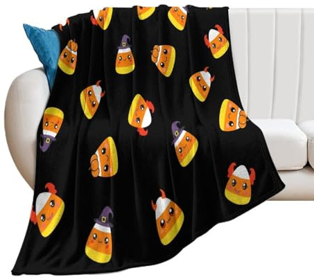 Flanell-Überwurfdecke für Halloween, süß, süß, weich, gemütlich, Plüschdecken für Couch, Stuhl, Schlafzimmer, Wohnzimmer, Klimaanlage, 127 x 152,4 cm